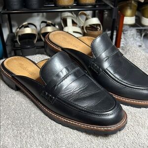 Madewell Black Leather Lug Loafers